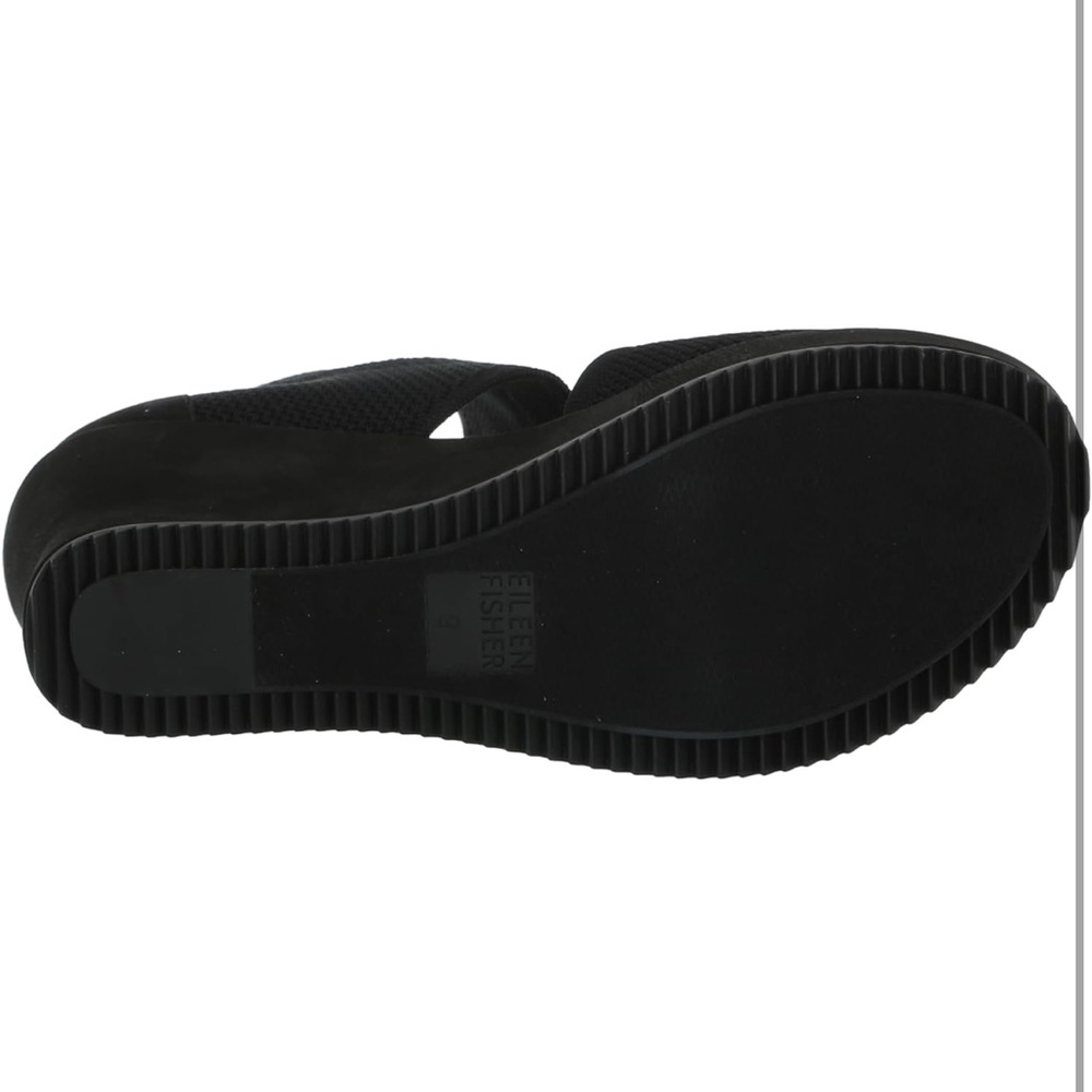 *NEW* EILEEN FISHER WOMEN'S LETO WEDGE SANDAL, BLACK, 5.5 B101 - Picture 6 of 14